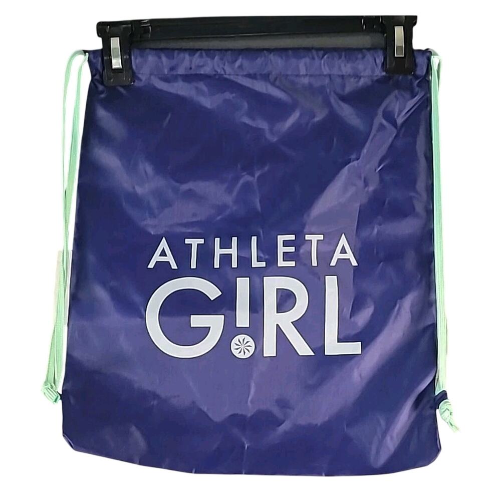 Athleta Girl Blue Drawstring Backpack Gym School Travel Lightweight